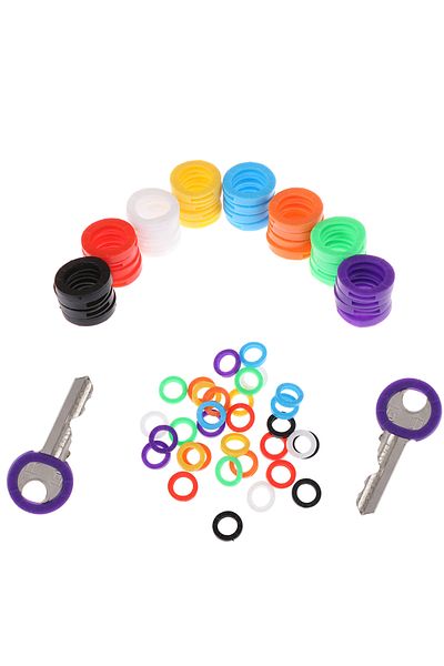 Choice 32pcs Bright Colors Soft Silicone Hollow Multi Color Rubber Keys Locks Cap Key Covers Topper Keyr...