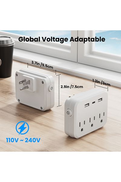 Choice 100-240v 3 Us Switch With Surge Protector Mini Portable Power Socket 6-in-1 Multifunctional 3 Socket