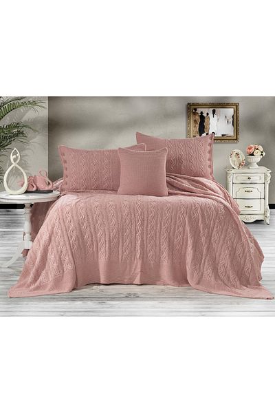 coton doux Gülay Knitwear Bed Set 240 X 260 (Pudra)