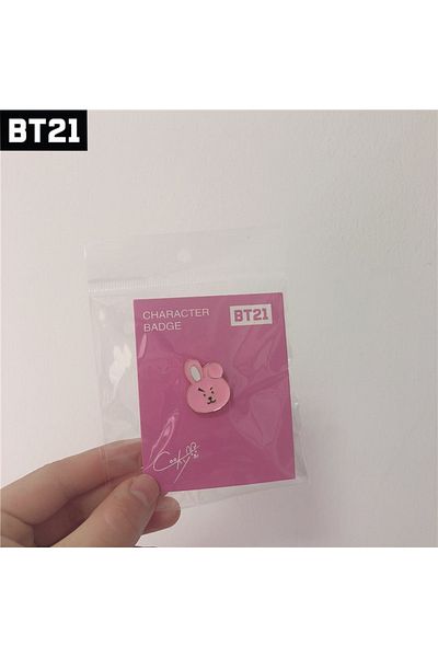 Choice 2.5-3cm Cooky Kawaii Bt21 Cooky Tata Brooch Badge Fans Collect New Alloy Pins Diy Hats Clothes Backp