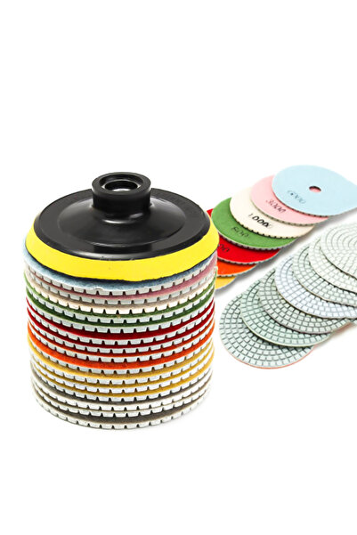 Choice مجموعة وسادات تلميع الماس الرطبة/الجافة 8 قطع مقاس 4 بوصات و100 مم لتل...