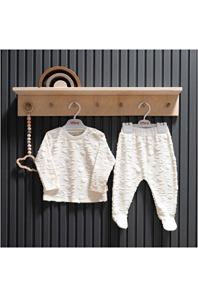 Tiffany Ecru Colored Baby Baby - Moon Theme 2-Piece Booties Set