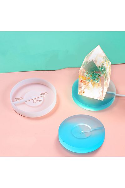 Choice Base Mold Diy Crystal Epoxy Resin Mold Led Night Light Ornament Spherical Lamp Holder Cylindrical Si