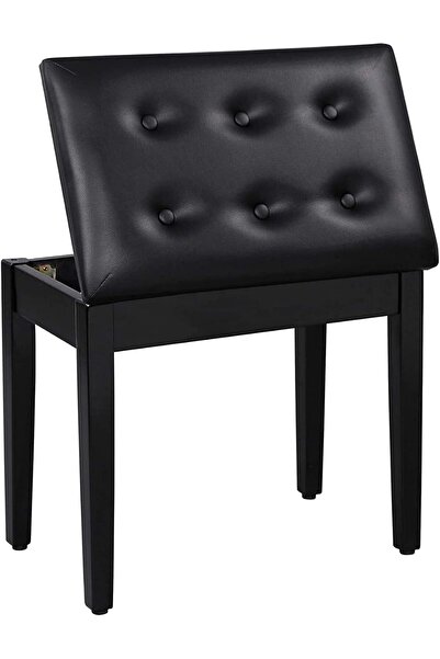 SPNOR Piyano Taburesi, Yastıklı Minder, Saklama Bölmesi ve Şık Siyah Tasarım