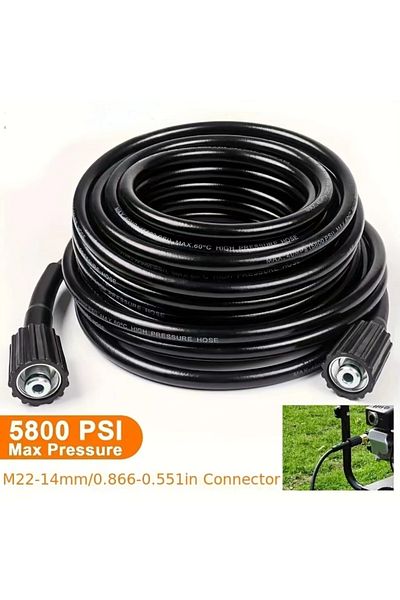 Choice 6m High Pressure Washer Hose 5800 Psi M22-14mm Durable Extension Tube For Efficient Cleaning, 236.22