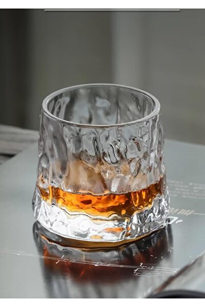 HomeTarz Stone 2-Piece Stirrer Cocktail Glass - Soft Drink Glass Set - with Rotation Mechanism - 160 ml