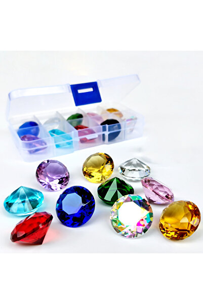Choice 10 قطع ألماس مقاس 25 مم، 10 قطع ألماس كريستالي مقاس 25 مم، متعدد الألو...