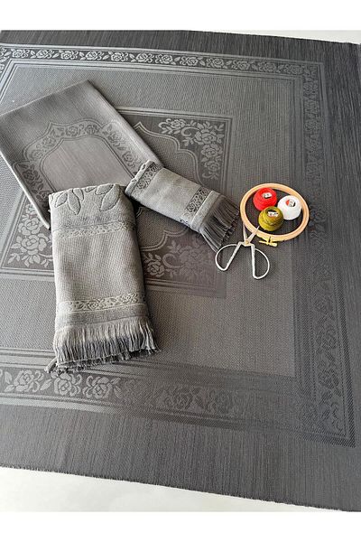 sarra Anthracite 4-Piece Dark Bundle and Fringe Etamine Set