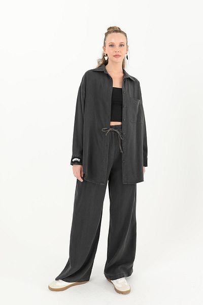 Soul Women's Two-Piece Set with Shirt and Trousers - 32024Tks - Antracite