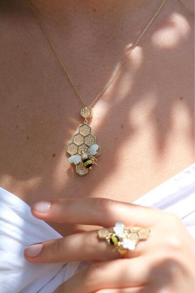 Tufanlar Kuyumculuk Altın Bee Mine Koleksiyonu Arı Kolye