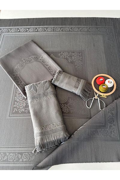 sarra Anthracite 4-Piece Dark Bundle and Fringe Etamine Set