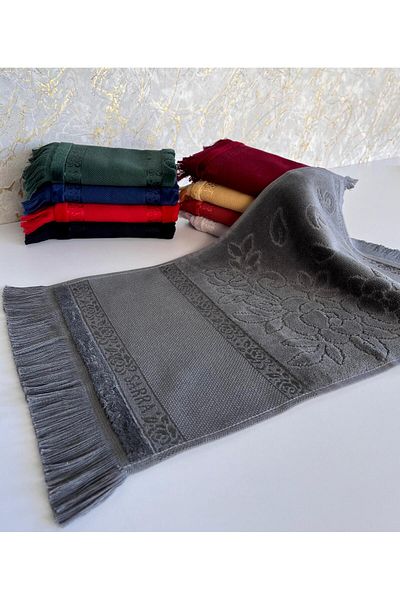 sarra 50X90 Sarra Fringed Dark Etamine Towel - Anthracite