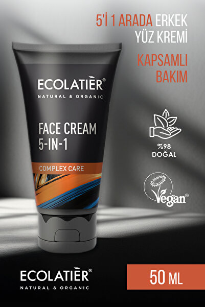 ECOLATIER Erkek Yüz Kremi 5’i 1 Arada, %98 Doğal Nemlendirici Yüz Bakımı Erke...
