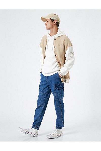 Koton Pantaloni de jogger Denim cu buzunar cargo Detaliu cu nasturi