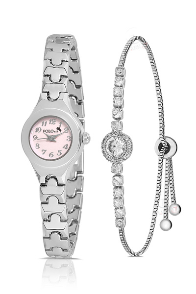 Polo Air Rakamlı Klasik Minik Kadın Kol Saati Zirkon Taş Yuvarlak Bileklik Ko...