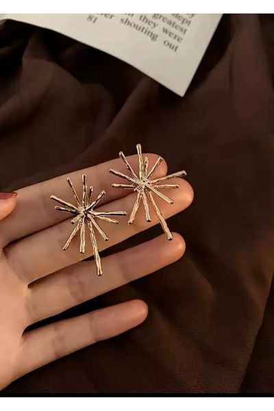 takıtarzım Gold Bar Vintage Women's Design Earrings
