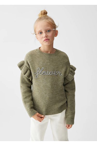 Zeyder Kids Pulover brodat cu slogan pentru fete