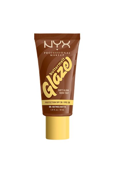 NYX Professional Makeup Buttermelt Glaze Soft Glow Skin Tint + SPF/FPS 30,12h Wear, Nutmeg Butta