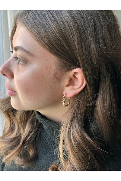 Serenity Atelier Yeni Sezon Tiff Zirkon Taşlı Dikdörtgen Küpe