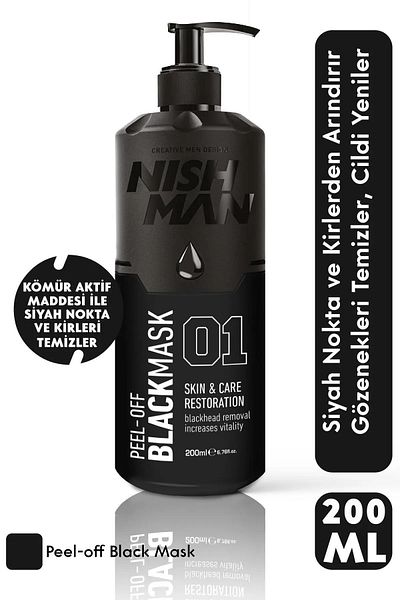 NISHMAN Blackhead Purifying Peel Off Face Mask for Combination, Oily and Acne Prone Skin 200 ml