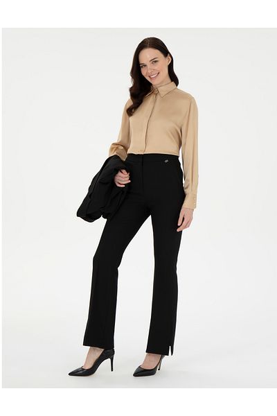 Pierre Cardin Black Flare Fit Fabric Trousers 50290397 -Vr046