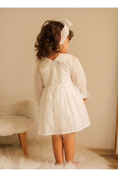 Skygo Girl's Special Day Birthday Dress with Scallop Collar