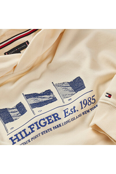 Tommy Hilfiger Waving Flag Çocuk Bej Hoodie