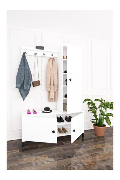 Home ELBİSE ASKILIKLI AYAKKABI DOLAPLI PORTMANTO BEYAZ