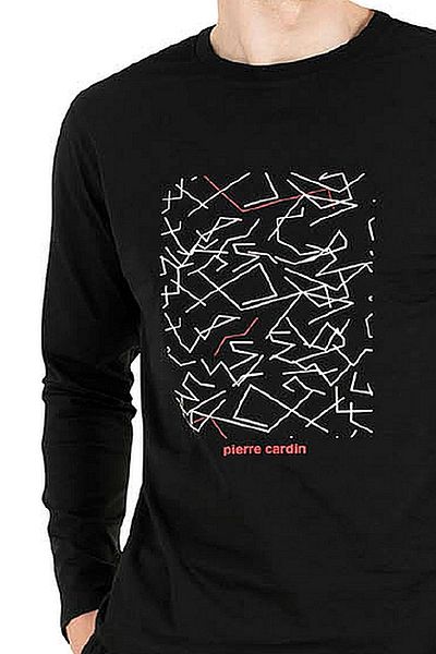 Pierre Cardin 6030 Σετ μακρυμάνικη πιτζάμα ανδρών-μαύρο