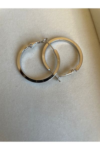 Gizem Eren silver color hoop earrings