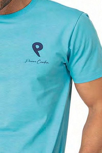 Pierre Cardin 6078 Ανδρικό κοστούμι πιτζάμες με κοντομάνικο λαιμόκοψη-Μπλε