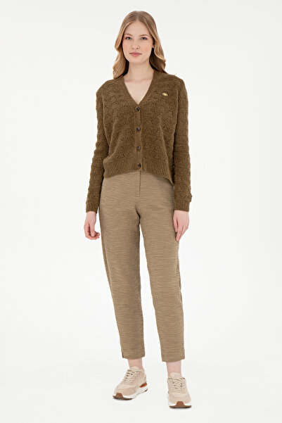 U.S. Polo Assn. بنطلون كاكي محبوك للنساء 50284708-VR027