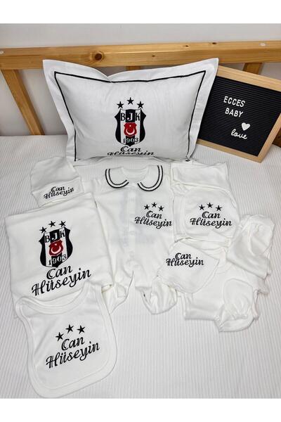 ECCES BB Nakışlı Hastane Çıkışı 11 Parça Isme Özel Yenidoğan Beşiktalı Tulum ...
