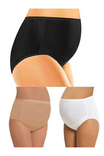 bonbonetti chocolate baby&kids Chiloți de maternitate flexibili - strat dublu, bumbac și lycra, pachet de 3 BLACK WHITE TEN