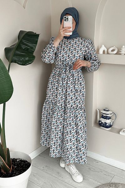 ModaAycan Blue Print Tiny Dress - Ma276