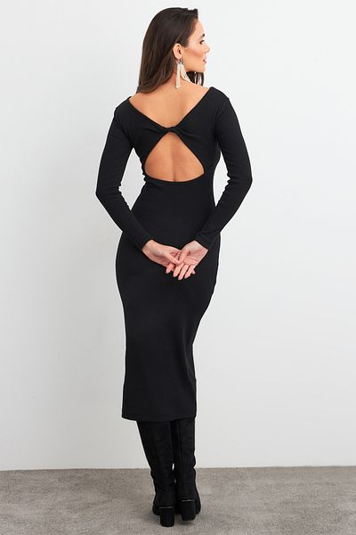 Cool & Sexy Rochie neagră cu camisole midi - Decolteu cu spatele EY3029