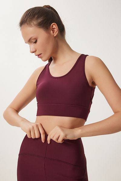 Happiness İstanbul Sutien sport tricotat Burgundy - Suport și modelare, detaliu spate VX00003