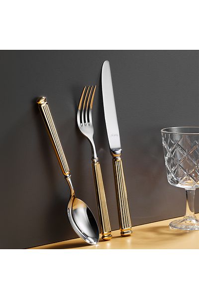 Aryıldız Monalisa Gold 84 Pieces 12 Person Cutlery Set