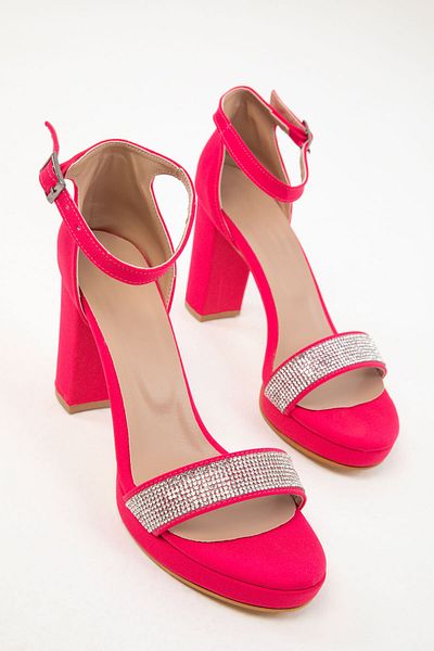 SOHO Damen-Schuhe mit Absatz aus Satin in Fuchsia – 20172