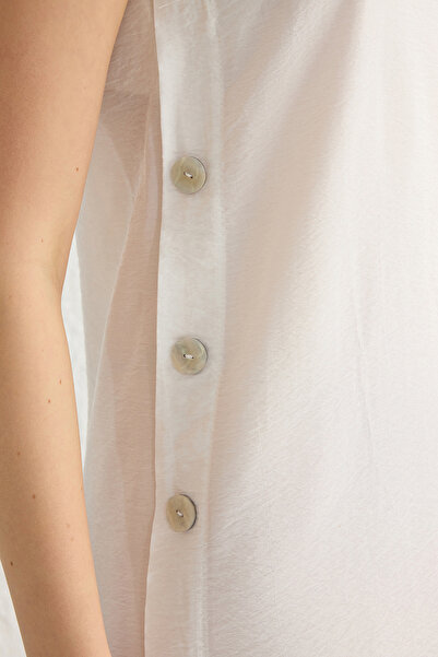 Trendyol Modest Μπεζ φόρεμα με λεπτομέρεια υφαντό εσώρουχο TCTSS25EB00007