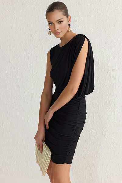 Trendyol Collection Black Bodysitting Knitted Dress Tprss25El00029