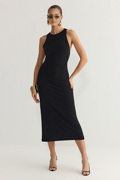 Trendyol Collection Black Body-Fitting Knitted Stylish Dress Tprss25El00001
