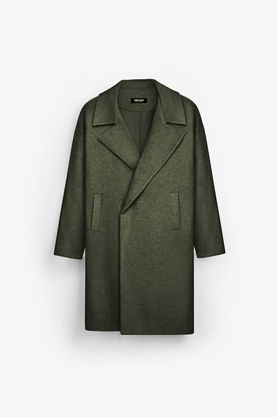 ablukaonline Ανδρικό παλτό χακί Oversize Stash