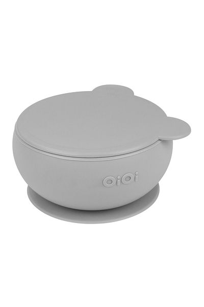 OiOi Powder Gray Vacuum Silicone Bowl
