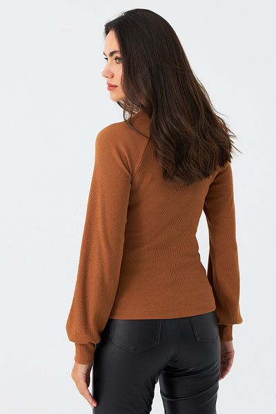 Cool & Modest Γυναικεία μπλούζα καμιζόλ με κουμπιά Camel MEY2946
