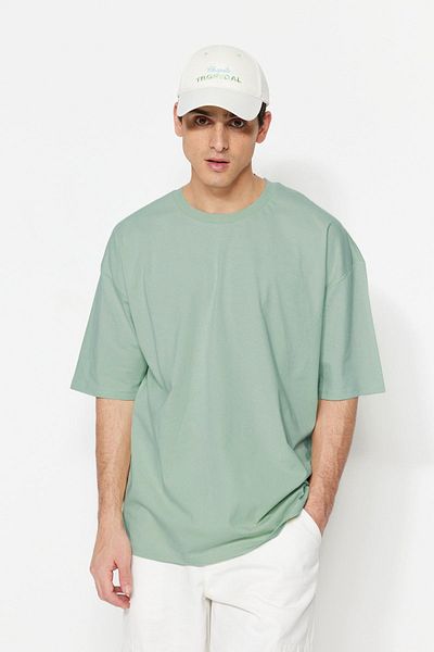 Trendyol Collection Tmavě mátová barva – široký střih Tmnss22Ts0318