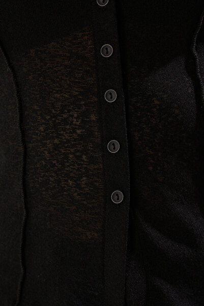 Trendyol Collection Black Fitted/Fitted Foam Stretchy Shirt Twoss25Go00027