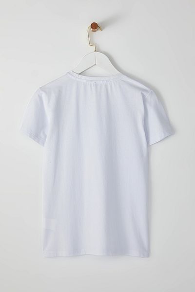 Edit by Trendyol White 100% Cotton Sequins Regular Knitted T-Shirt Tedss25Ts00000
