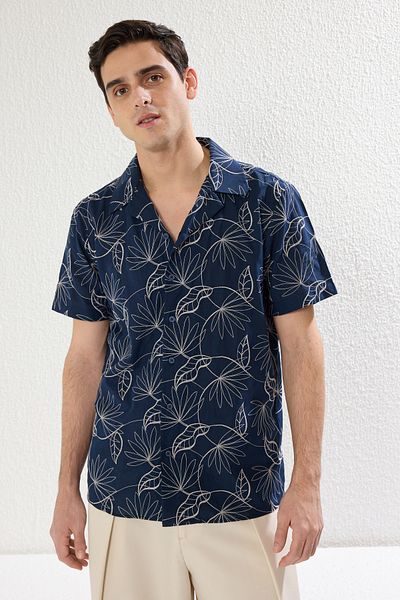 Trendyol Collection Μπλουζάκι Navy Blue Regular Fit - TMNSS25GO00027