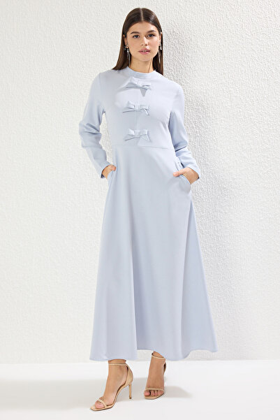 Trendyol Modest Rochie Hijab Finike, albastru deschis, fără căptușeală, țesătură dreaptă TCTSS25EB00021